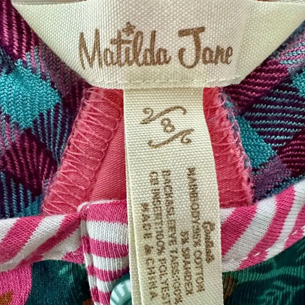 Matilda Jane Once Upon A Time Hundred Years Tunic Top 8 Green Floral Christmas